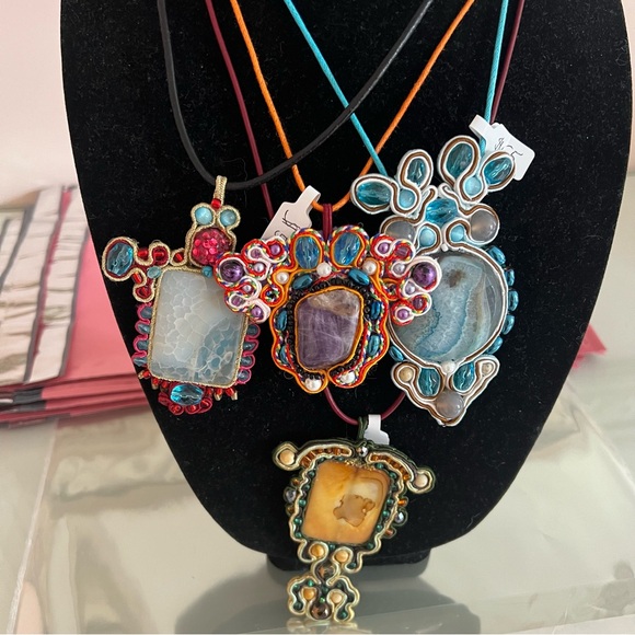 Blue Handmade Polish Stone necklace - Picture 2 of 6